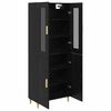 vidaXL Highboard &Mu;&alpha;ύ&rho;&eta; &Omicron;&xi;&upsilon;ά 69,5 x 34 x 180 &epsilon;&kappa;. &Sigma;ύ&nu;&theta;&epsilon;&tau;&omicron; &Xi;ύ&lambda;&omicron; &kappa;&alpha;&iota; &Gamma;&upsilon;&alpha;&lambda;ί