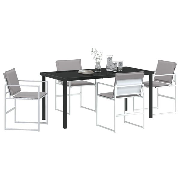 vidaXL Σέτ φαγητού για κήπο 5 pcs Λευκό 160 x 80 x 73 εκ
