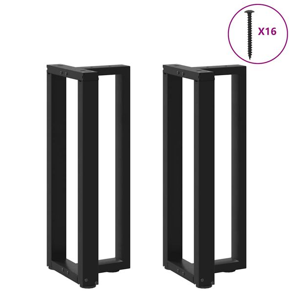 vidaXL Πόδια Κονσόλας σε Σχήμα Τ, 2 τεμ. Μαύρο 25x28x(72-73) εκ. Ατσάλι