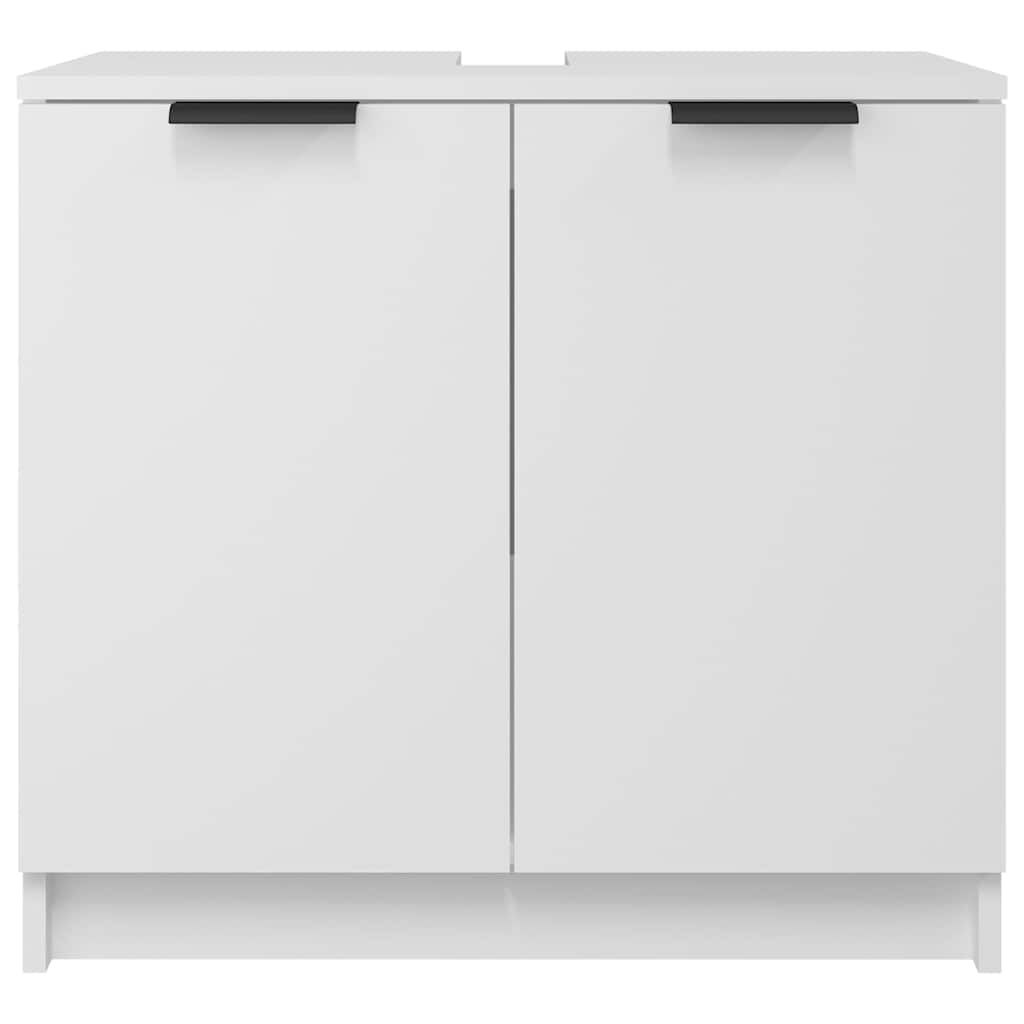 vidaXL Ντουλάπι Μπάνιου Λευκό 64,5 x 33,5 x 59 εκ. Επεξεργασμένο Ξύλο