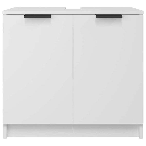 vidaXL Ντουλάπι Μπάνιου Λευκό 64,5 x 33,5 x 59 εκ. Επεξεργασμένο Ξύλο