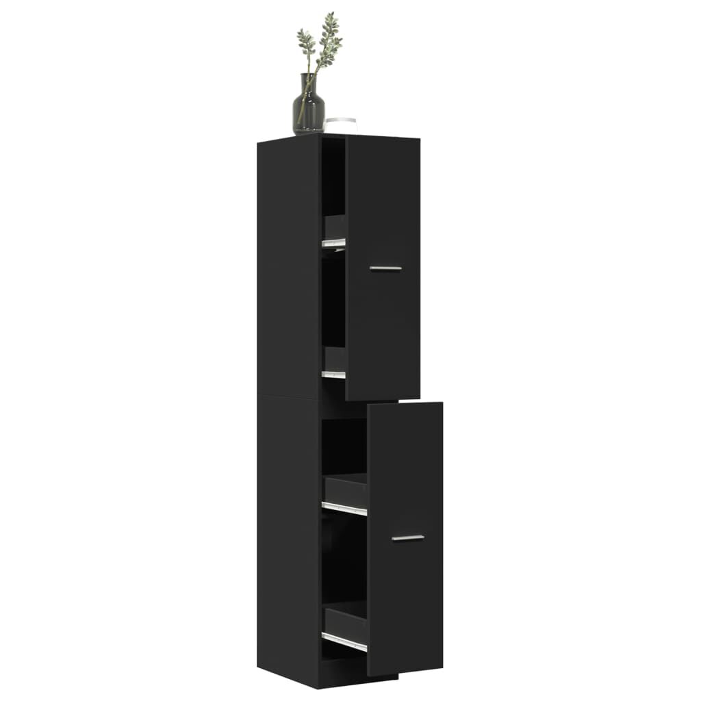 vidaXL Συρταριέρα Γενικής Χρήσης Μαύρο 30x41x174,5 εκ. Επεξ. Ξύλο
