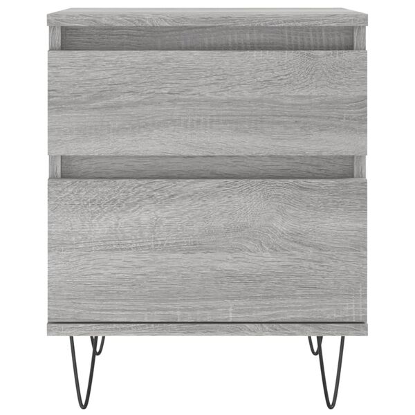 vidaXL Κομοδίνα 2 τεμ. Γκρι Sonoma 40 x 35 x 50 εκ. από Επεξεργ. Ξύλο