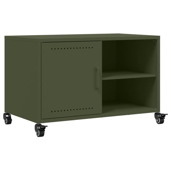 vidaXL Έπιπλο Τηλεόρασης Πράσινο Λαδί 68x39x43,5 εκ. από Ατσάλι