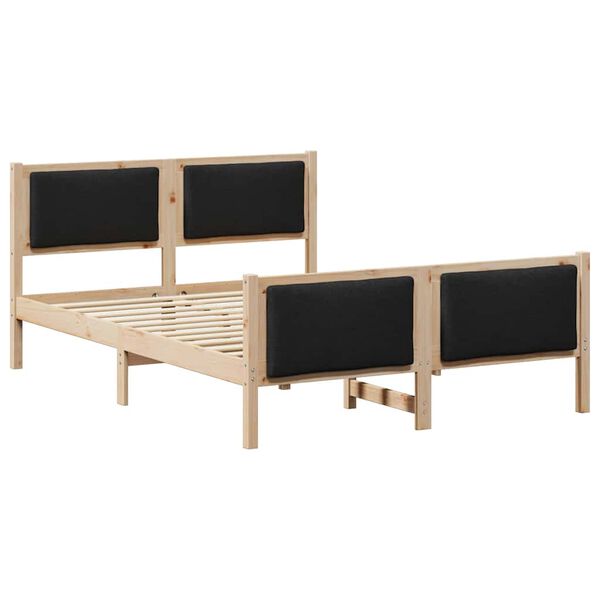 vidaXL Σκελετός Κρεβατιού με κεφαλάρι Μαύρο 150 x 200 cm ύφασμα