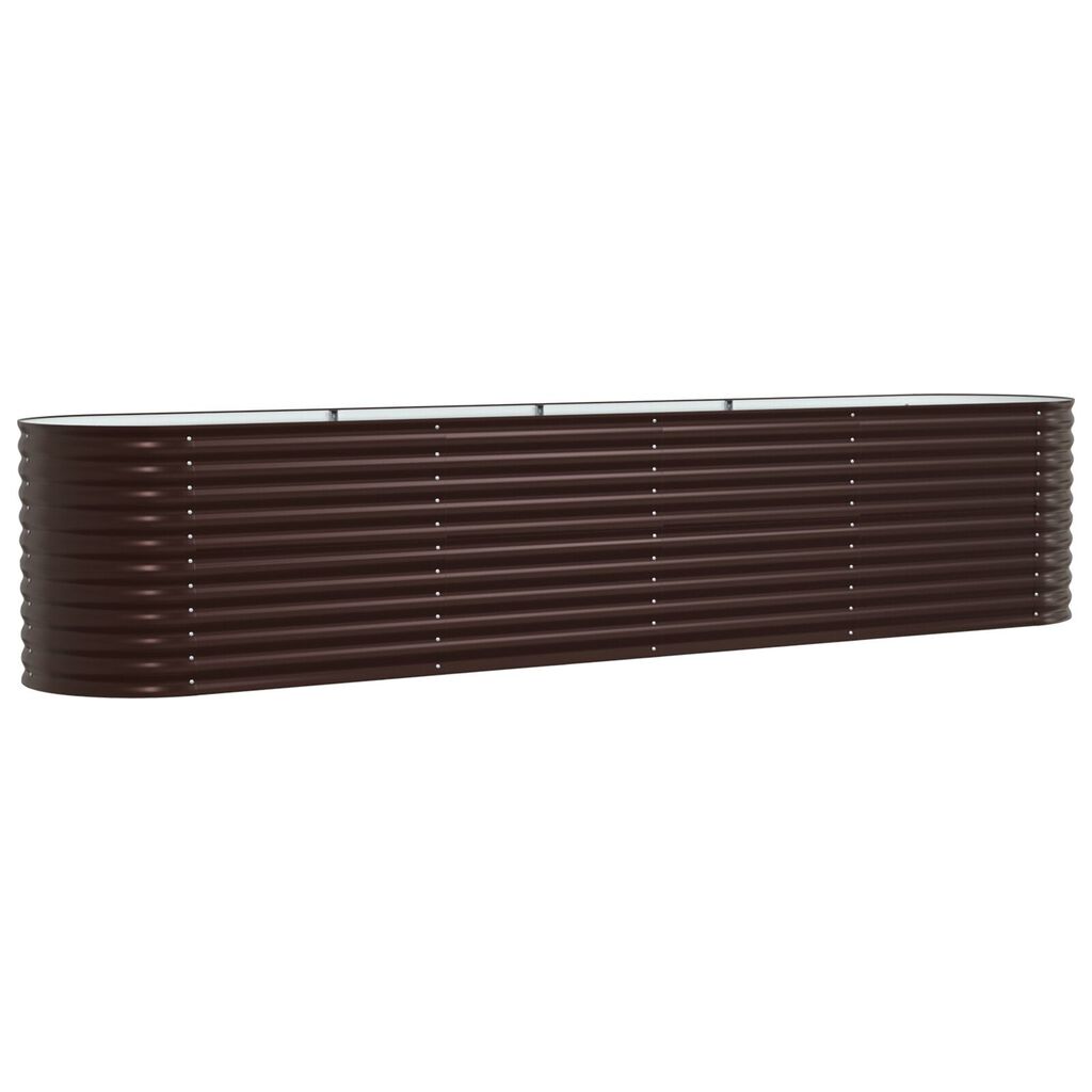 vidaXL Κήπος Ανυψωμένο Κρεβάτι Καφέ 400x80x81 εκ από Γαλβανισμένο Ατσάλι
