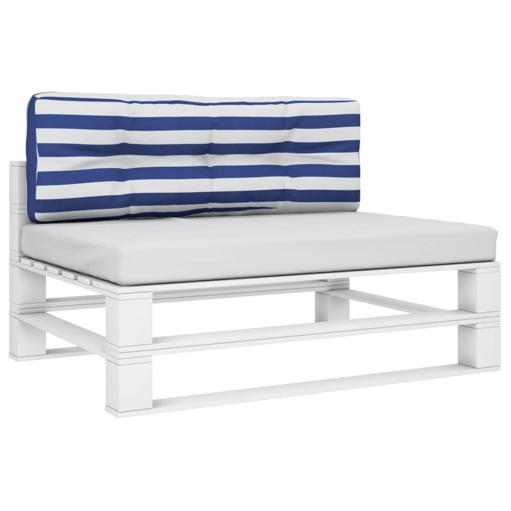 vidaXL Μαξιλάρι Παλέτας Μπλε & Λευκό Ριγέ 120 x 40 x 12 εκ. Υφασμάτινο