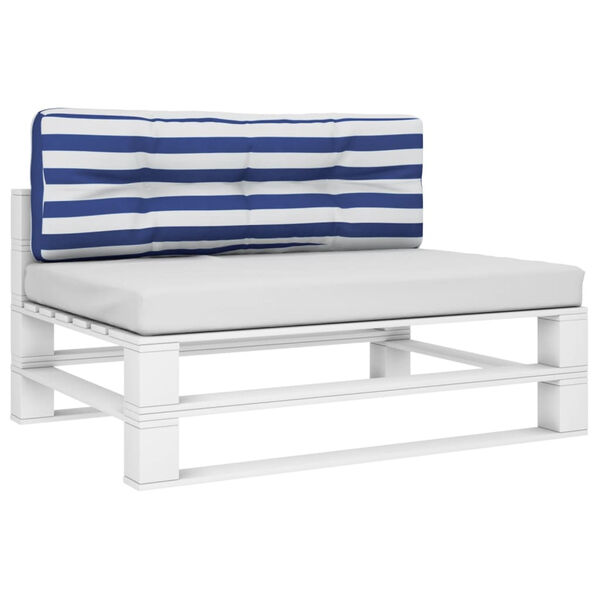 vidaXL Μαξιλάρι Παλέτας Μπλε & Λευκό Ριγέ 120 x 40 x 12 εκ. Υφασμάτινο