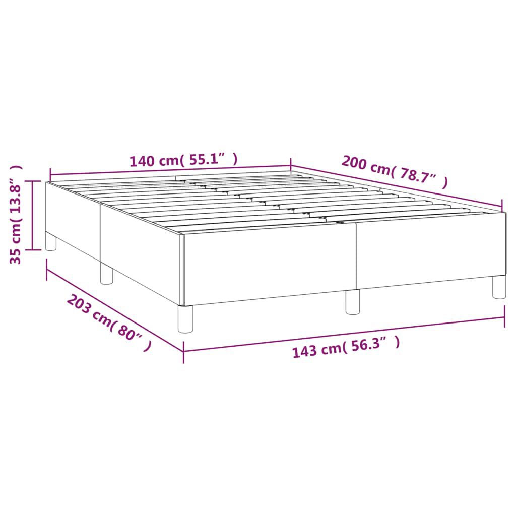 vidaXL Σκελετός Κρεβατιού Χωρίς Στρώμα Κρεμ 140x200 εκ.Υφασμάτινο
