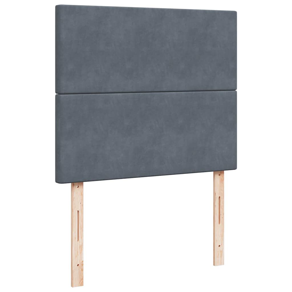 vidaXL Κρεβάτι Boxspring με Στρώμα Σκούρο Γκρι 120x200 εκ. Βελούδινο