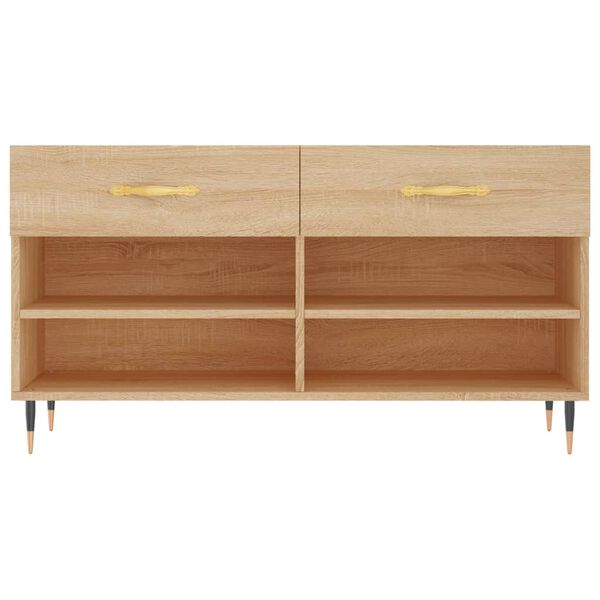 vidaXL Παπουτσοθήκη Sonoma Δρυς 102x35x55 εκ. από Επεξεργασμένο Ξύλο