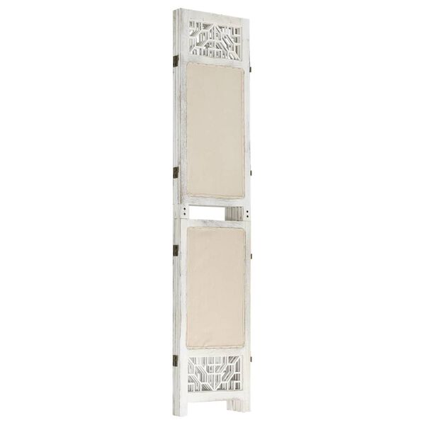vidaXL Διαχωριστικό Δωματίου με 3 Πάνελ Κρεμ 105 x 165 εκ. Υφασμάτινο