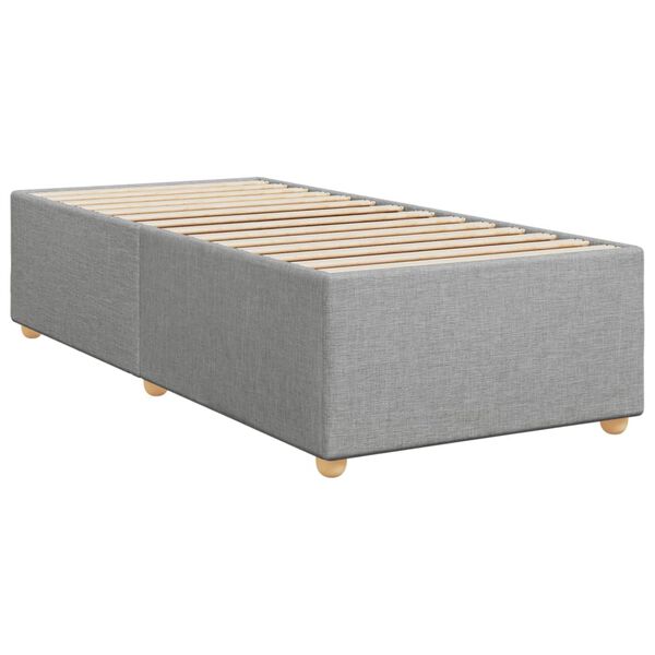 vidaXL Κρεβάτι Boxspring με Στρώμα Ανοιχτό Γκρι 90x190 εκ. Υφασμάτινο