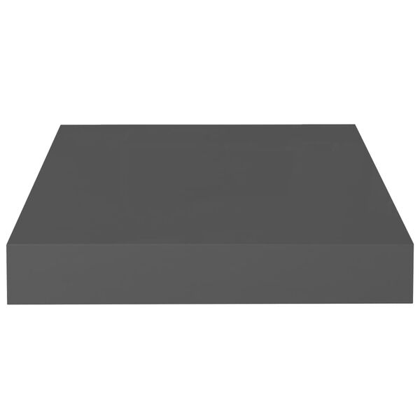 vidaXL Ράφι Τοίχου Γυαλιστερό Γκρι 23x23,5x3,8 εκ. MDF
