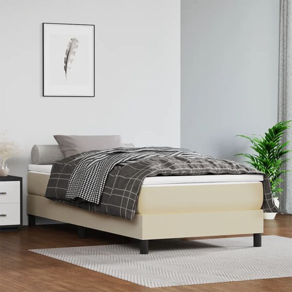 vidaXL &Kappa;&rho;&epsilon;&beta;ά&tau;&iota; Boxspring &mu;&epsilon; &Sigma;&tau;&rho;ώ&mu;&alpha; &Kappa;&rho;&epsilon;&mu; 90x190 &epsilon;&kappa;. &alpha;&pi;ό &Sigma;&upsilon;&nu;&theta;&epsilon;&tau;&iota;&kappa;ό &Delta;έ&rho;&mu;&alpha;