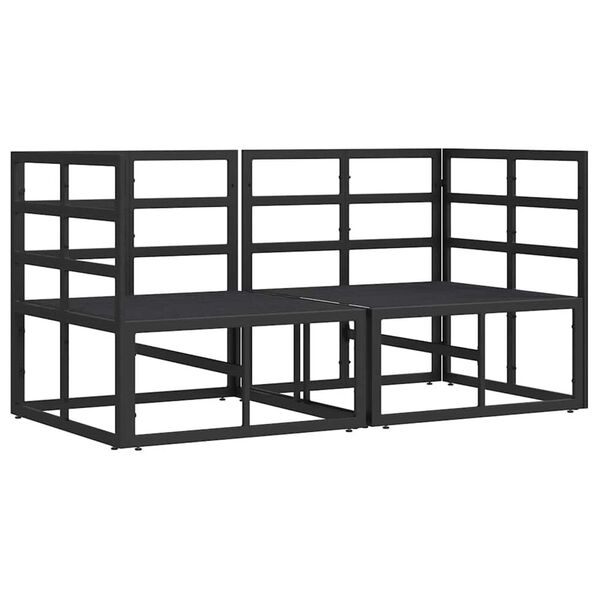 vidaXL Εξωτερικά Έπιπλα με μαξιλάρι με μαξιλάρι 2 pcs Μαύρο Αλουμίνιο