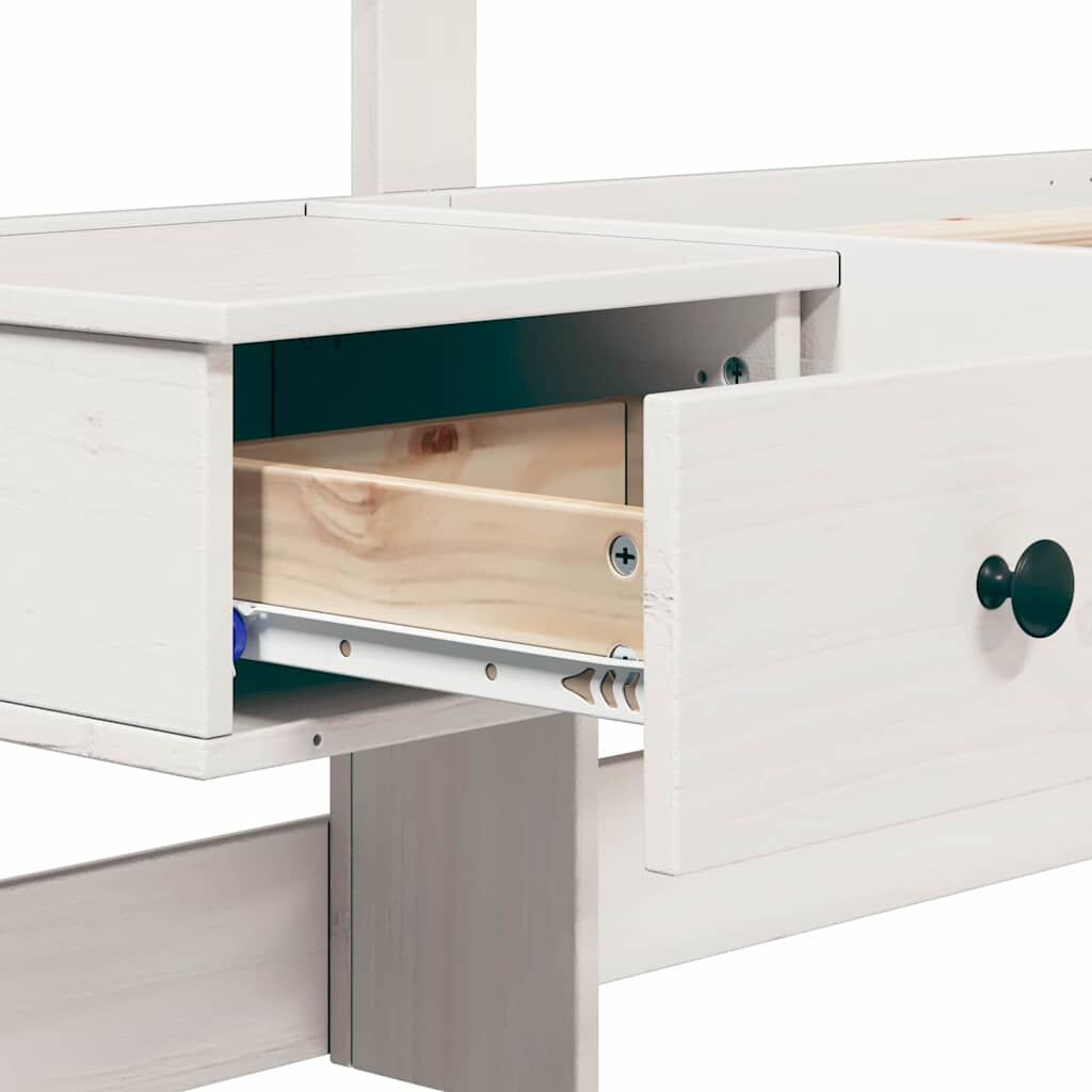 vidaXL Σκελετός Κρεβατιού Λευκό 75 x 190 cm Μασίφ ξύλο πεύκου