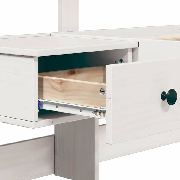 vidaXL Σκελετός Κρεβατιού Λευκό 75 x 190 cm Μασίφ ξύλο πεύκου
