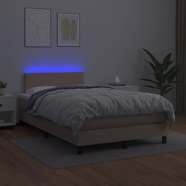 vidaXL &Kappa;&rho;&epsilon;&beta;ά&tau;&iota; Boxspring &Sigma;&tau;&rho;ώ&mu;&alpha;&LED &Kappa;&alpha;&pi;&omicron;&upsilon;&tau;&sigma;ί&nu;&omicron; 120x190 &epsilon;&kappa;. &Sigma;&upsilon;&nu;&theta;. &Delta;έ&rho;&mu;&alpha;