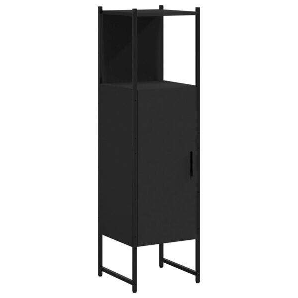 vidaXL Ντουλάπι Μπάνιου Μαύρο 33 x 33 x 120,5 εκ. Επεξεργασμένο Ξύλο