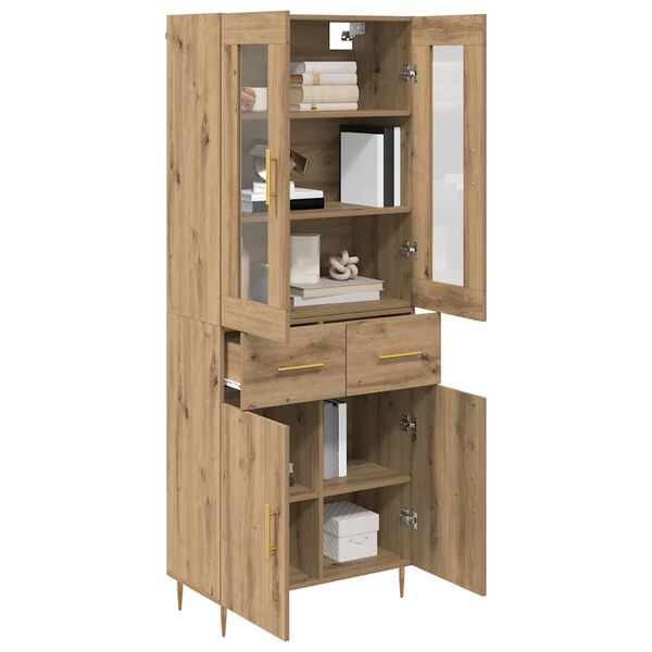 vidaXL Highboard &mu;&epsilon; &sigma;&upsilon;&rho;&tau;ά&rho;&iota; 2 pcs Artisan Oak &Epsilon;&pi;&epsilon;&xi;&epsilon;&rho;&gamma;&alpha;&sigma;&mu;έ&nu;&omicron; &xi;ύ&lambda;&omicron;