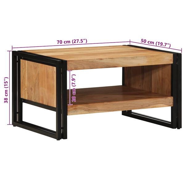 vidaXL Τραπεζάκι σαλονιού 70x50x38 cm μασίφ ξύλο ακακίας