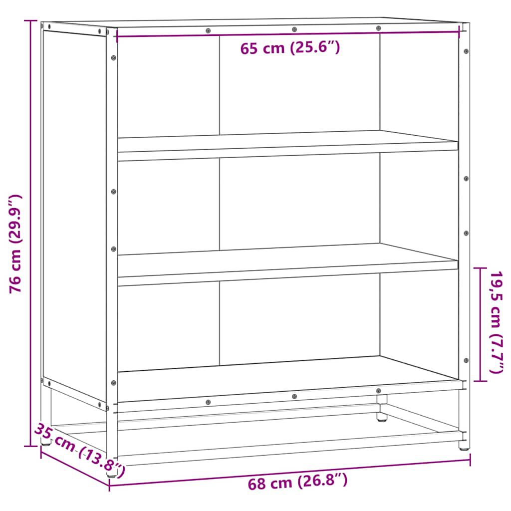 vidaXL Sideboard Καπνιστή βελανιδιά Κατασκευασμένο ξύλο και μέταλλο