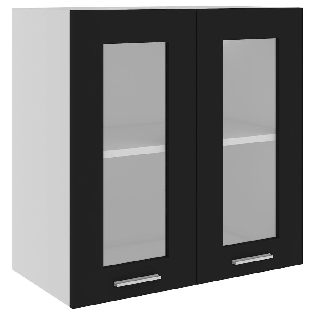 vidaXL Ντουλάπι Κρεμαστό με Τζάμι Lyon Μαύρο 60x31x60εκ. από