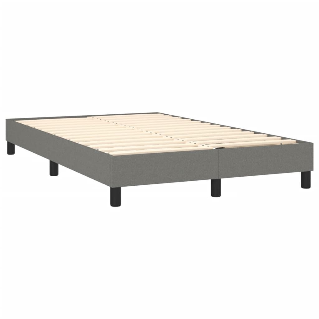 vidaXL Κρεβάτι Boxspring με Στρώμα & LED Σκ.Γκρι 120x190εκ. Υφασμάτινο