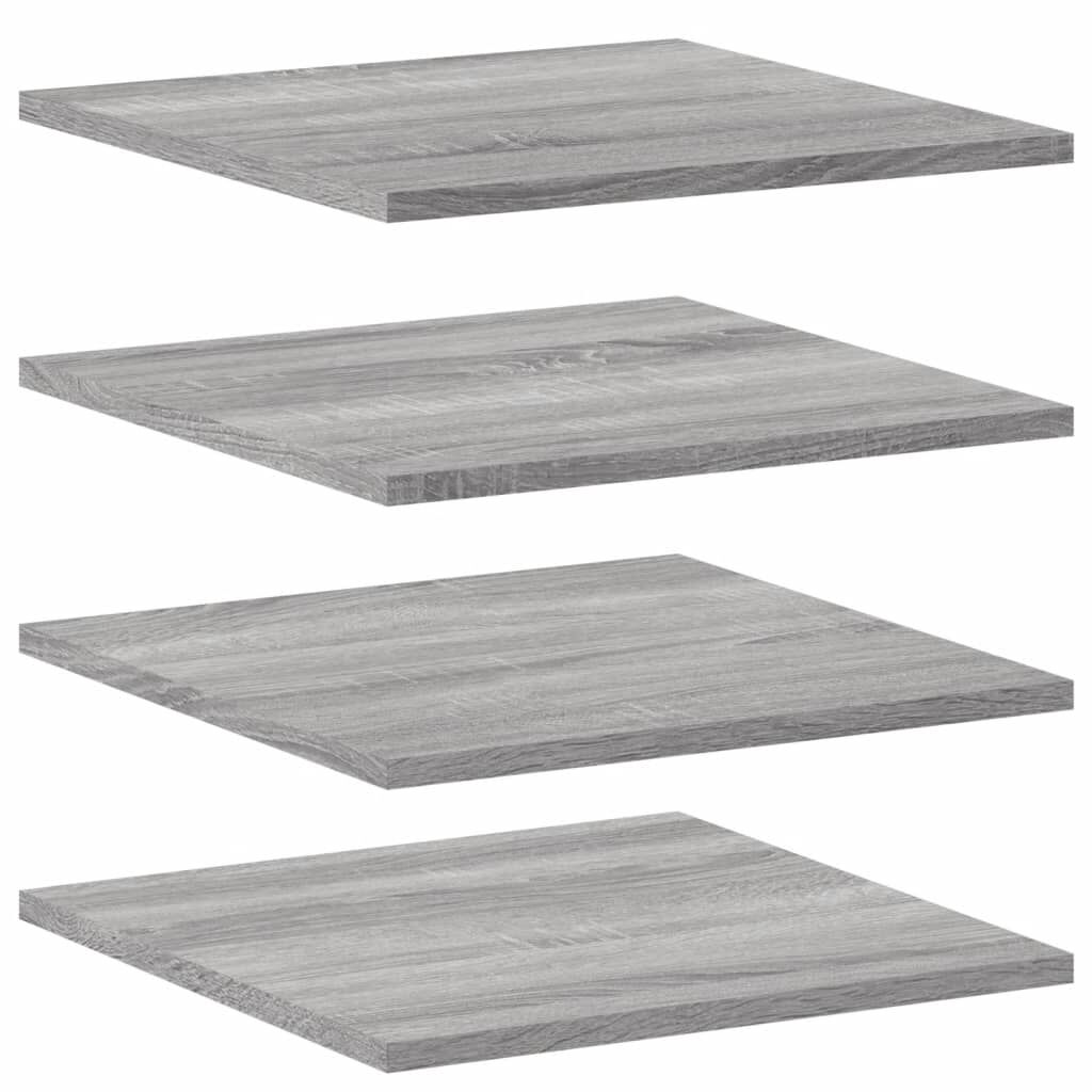 vidaXL Ράφια Τοίχου 4 τεμ. Γκρι Sonoma 40x40x1,5 εκ. Επεξεργ. Ξύλο