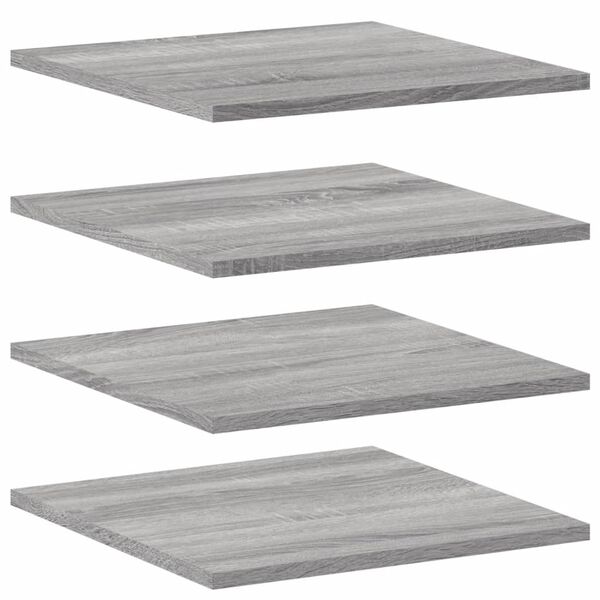 vidaXL Ράφια Τοίχου 4 τεμ. Γκρι Sonoma 40x40x1,5 εκ. Επεξεργ. Ξύλο