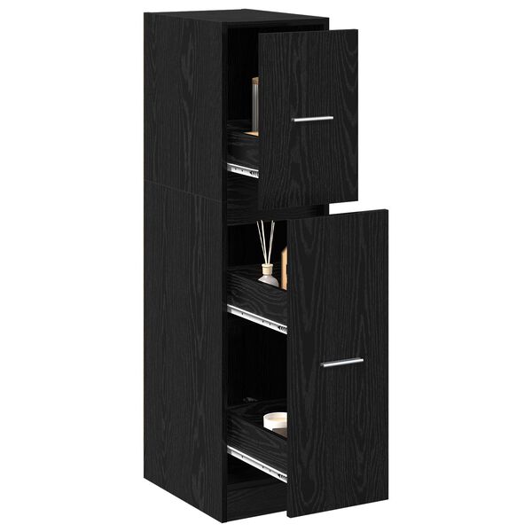 vidaXL Ντουλάπι Αποθηκών Μαύρης Βελανιδιάς 30x41x118 εκ. Επεξεργασμένο Ξύλο