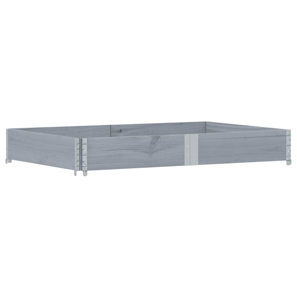 vidaXL Κολάρα Παλέτας Γκρι 150x100 εκ. από Μασίφ Ξύλο Πεύκου