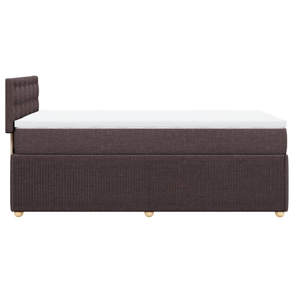 vidaXL Κρεβάτι Boxspring με Στρώμα Σκούρο Καφέ 80x200 εκ. Υφασμάτινο