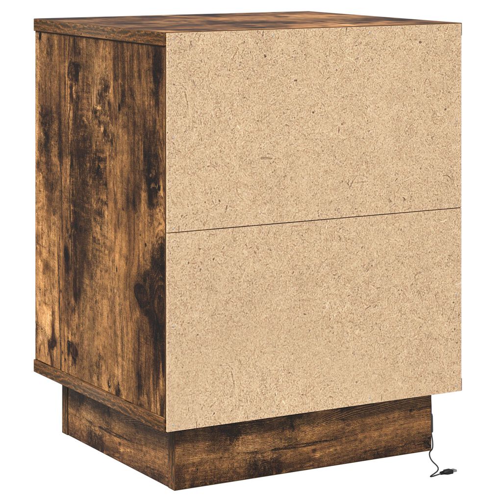 vidaXL Κομοδίνο με 2 pcs Καπνιστό Δρύς 39 x 34.5 x 50 εκ.