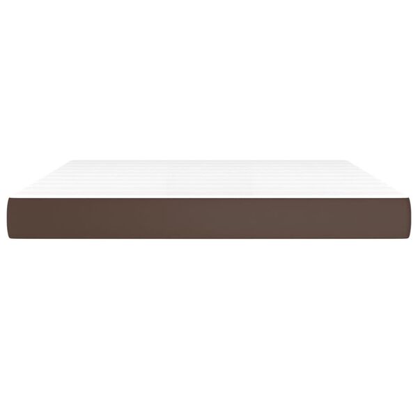 vidaXL Στρώμα με Pocket Springs Καφέ 160x200x20 εκ. Συνθετικό Δέρμα
