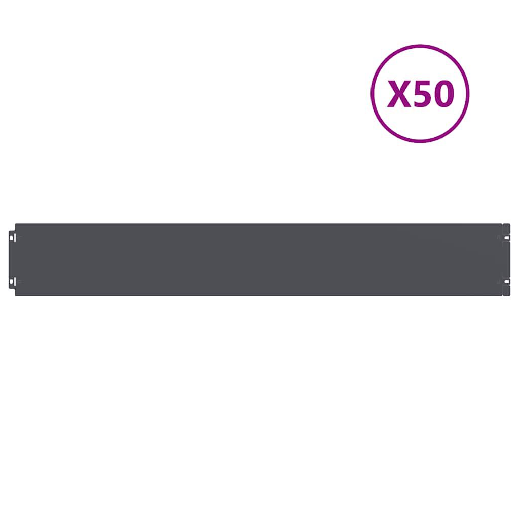 vidaXL Περιφράξεις γκαζόν 50 τεμάχια Ανθρακί από χάλυβα ψυχρής έλασης