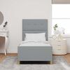 vidaXL Σκελετός Κρεβατιού με κεφαλάρι Ανοιχτό γκρι 90 x 190 cm ύφασμα