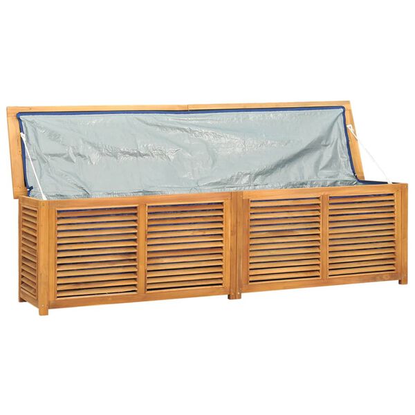 vidaXL Μπαούλο Αποθήκευσης Κήπου με Τσάντα 200x50x55εκ Μασίφ Ξύλο Teak