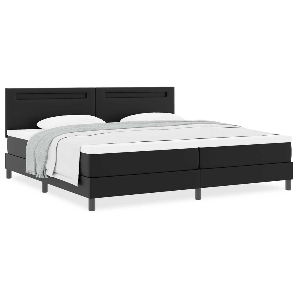 vidaXL Κρεβάτι με Στρώμα με στρώμα Μαύρο 200 x 200 cm Τεχνητό δέρμα