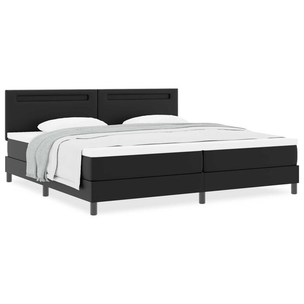 vidaXL Κρεβάτι με Στρώμα με στρώμα Μαύρο 200 x 200 cm Τεχνητό δέρμα