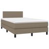 vidaXL &Kappa;&rho;&epsilon;&beta;ά&tau;&iota; Boxspring &mu;&epsilon; &Sigma;&tau;&rho;ώ&mu;&alpha; & LED Taupe 120x190 &epsilon;&kappa;. &Upsilon;&phi;&alpha;&sigma;&mu;ά&tau;&iota;&nu;&omicron;
