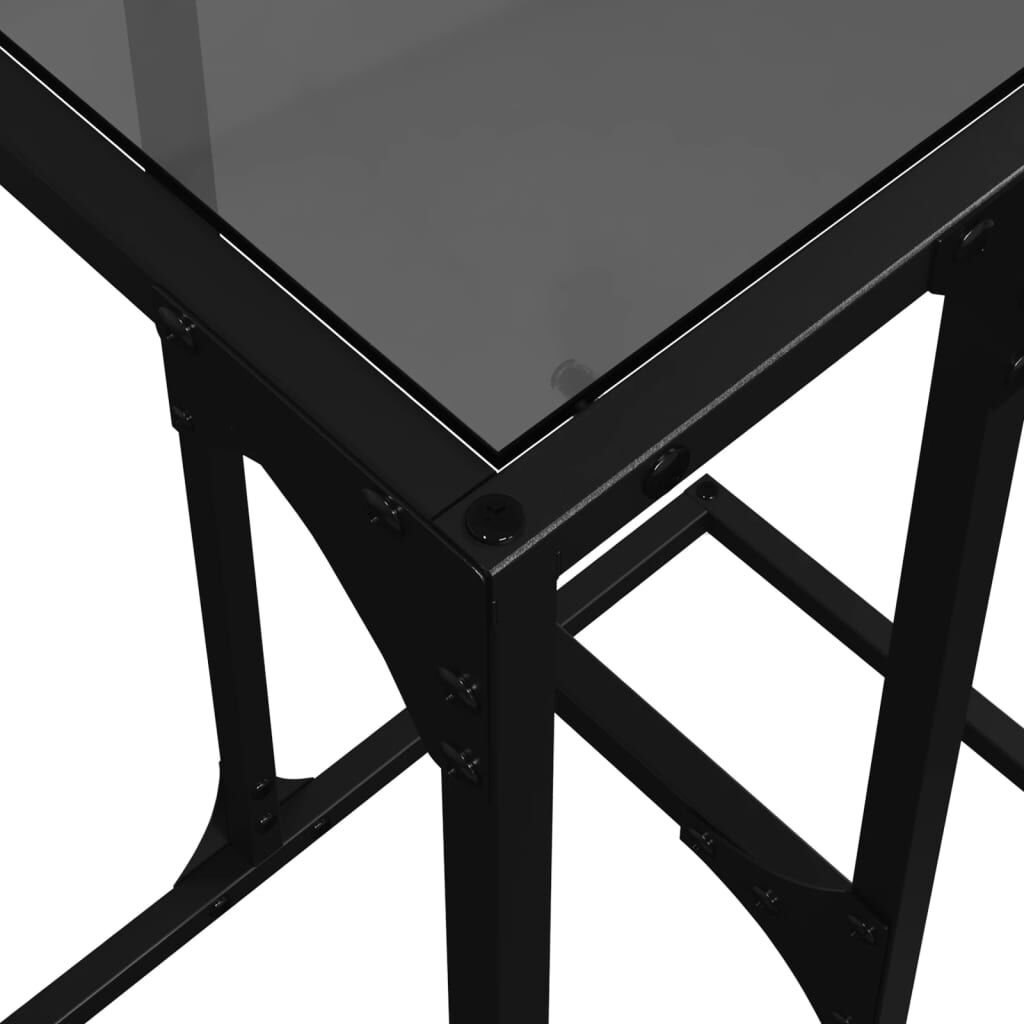 vidaXL Βοηθητικό Τραπέζι με Μαύρο Γυαλί 40x30x61,5 εκ. Ατσάλι