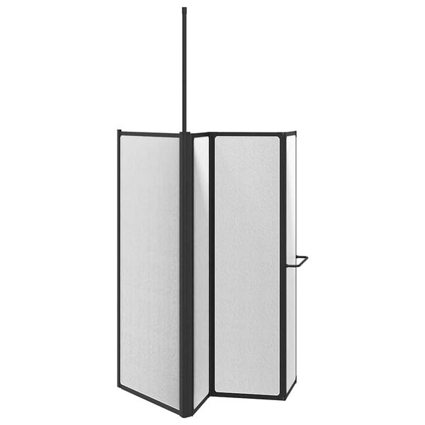 vidaXL Διαχωριστικό ντους Other Μαύρο 120 x 70 x 137 εκ Αλουμίνιο