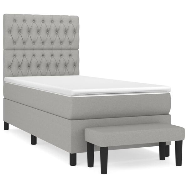 vidaXL &Kappa;&rho;&epsilon;&beta;ά&tau;&iota; Boxspring &mu;&epsilon; &Sigma;&tau;&rho;ώ&mu;&alpha; &Alpha;&nu;&omicron;&iota;&chi;&tau;ό &Gamma;&kappa;&rho;&iota; 90x190 &epsilon;&kappa;. &Upsilon;&phi;&alpha;&sigma;&mu;ά&tau;&iota;&nu;&omicron;