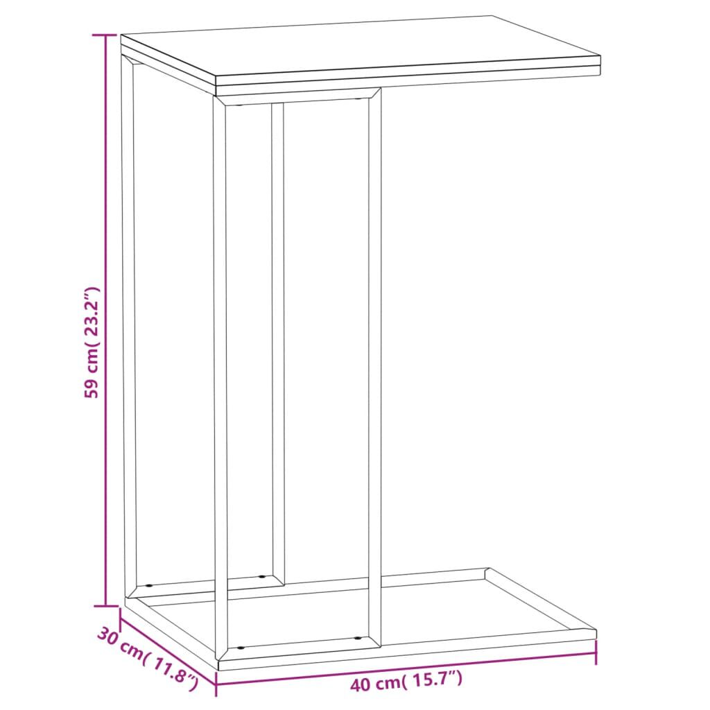 vidaXL Τραπέζι Βοηθητικό Μαύρο 40x30x59 εκ. από Επεξεργασμένο Ξύλο