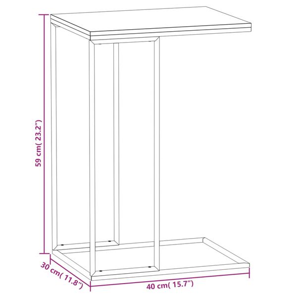 vidaXL Τραπέζι Βοηθητικό Μαύρο 40x30x59 εκ. από Επεξεργασμένο Ξύλο