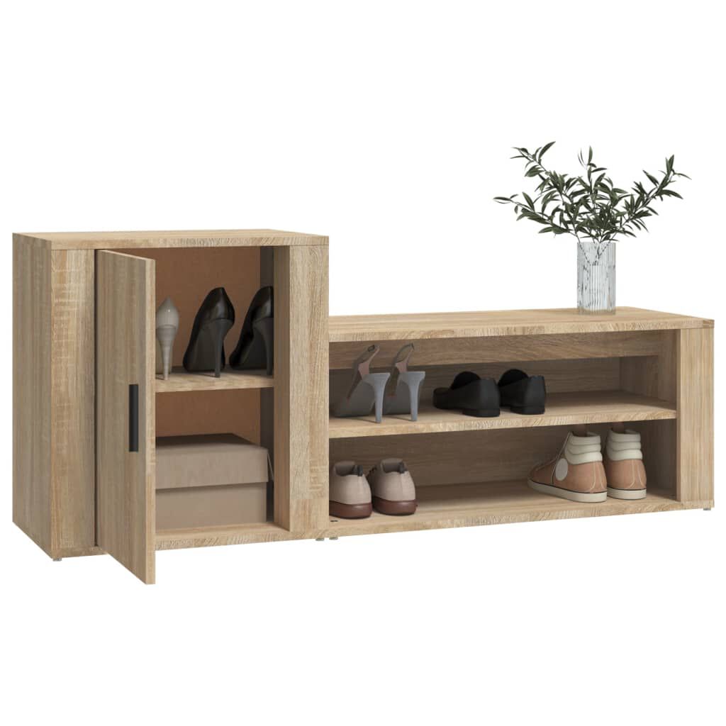 vidaXL Παπουτσοθήκη Sonoma Δρυς 130x35x54 εκ. από Επεξεργασμένο Ξύλο