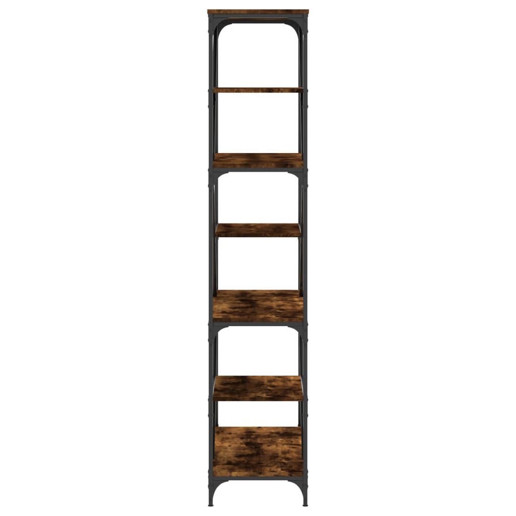 vidaXL Βιβλιοθήκη Καπνιστή Δρυς 91 x 36 x 176 εκ. Επεξεργ. Ξύλο/Ατσάλι