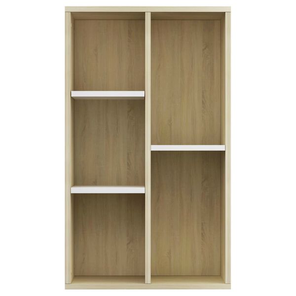 vidaXL Ραφιέρα / Βιβλιοθήκη Λευκή/Sonoma Δρυς 50x25x80 εκ. Επεξ. Ξύλο